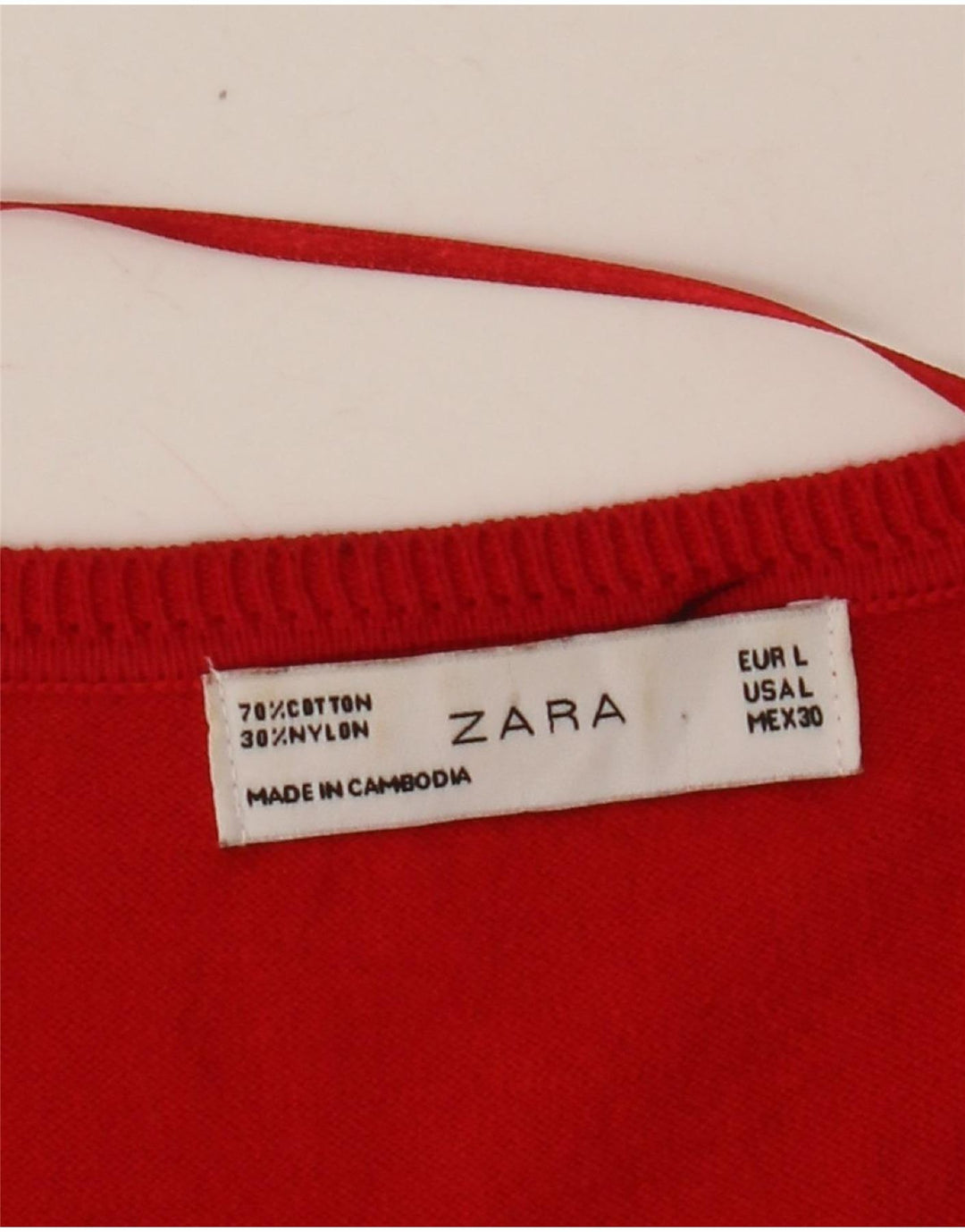 Suéter cardigã feminino Zara Reino Unido 16 grande algodão vermelho