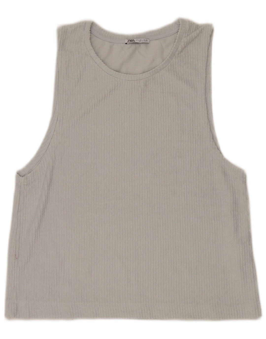 Colete feminino Zara UK 16 grande algodão azul