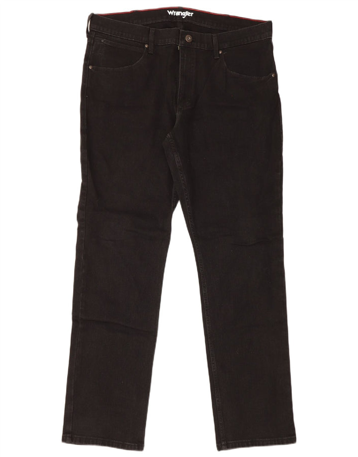 Wrangler feminino regular reto jeans W36 L32 algodão preto