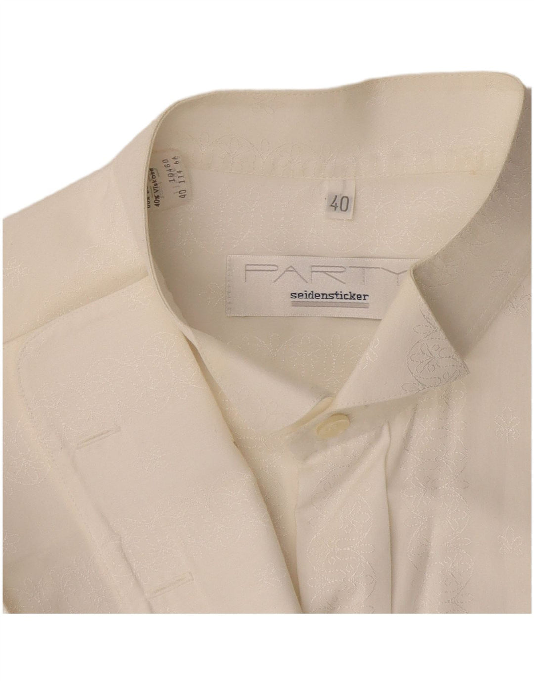 Camisa formal masculina Seidensticker tamanho 40 algodão floral branco médio