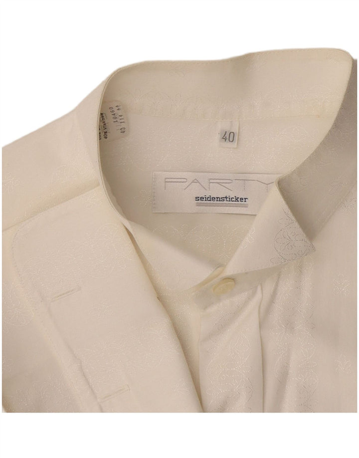 Camisa formal masculina Seidensticker tamanho 40 algodão floral branco médio