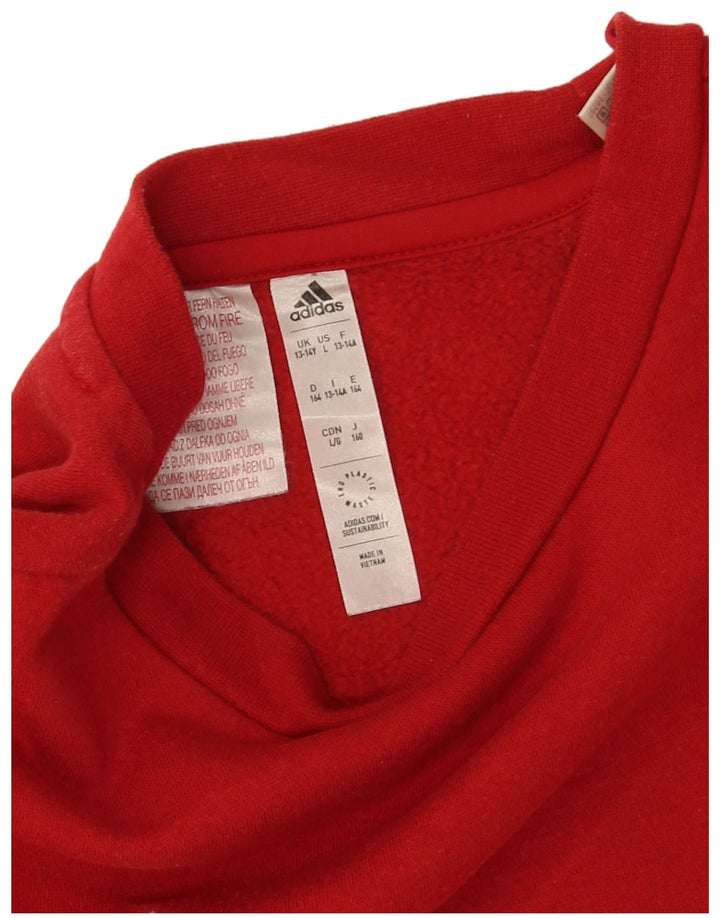 Adidas Meninos Suéter Jumper 13-14 Anos Algodão Vermelho