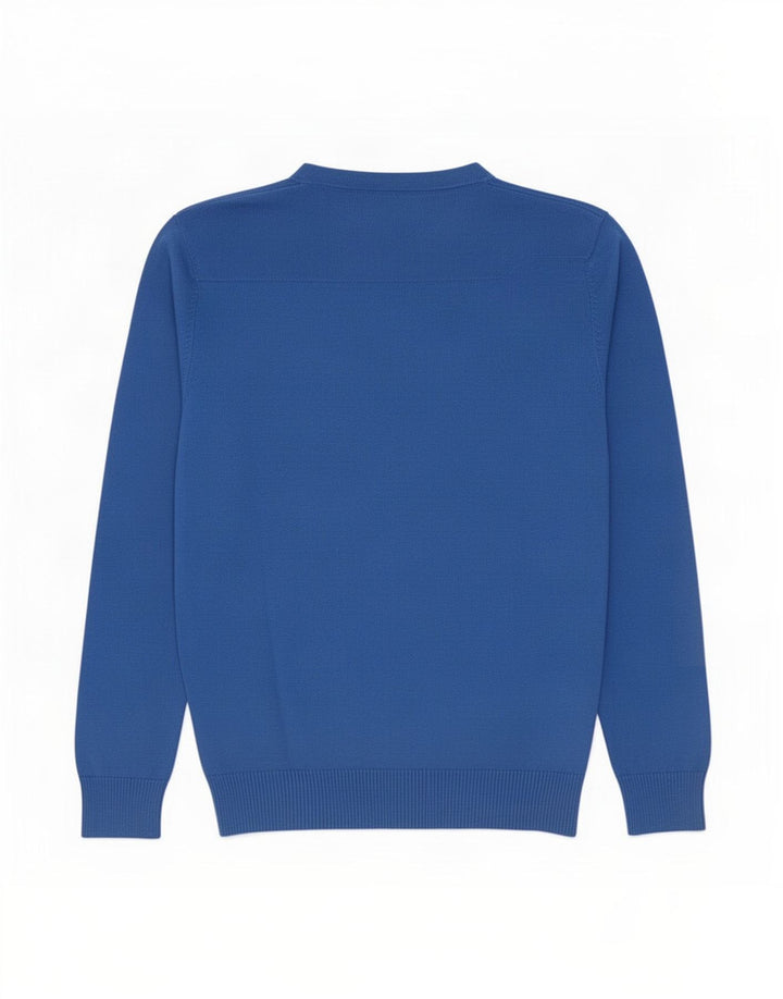 Suéter masculino Jack & Jones com decote em V de algodão azul médio
