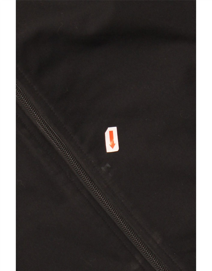 ADIDAS Womens Tracksuit Top Jacket UK 12/14 Médio Preto Poliéster