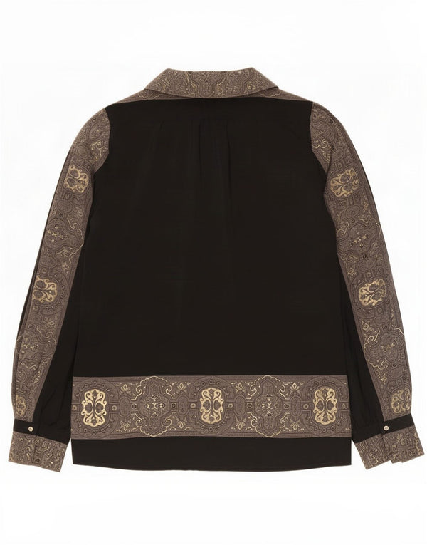Blusa feminina Pancaldi IT 46 grande preta paisley