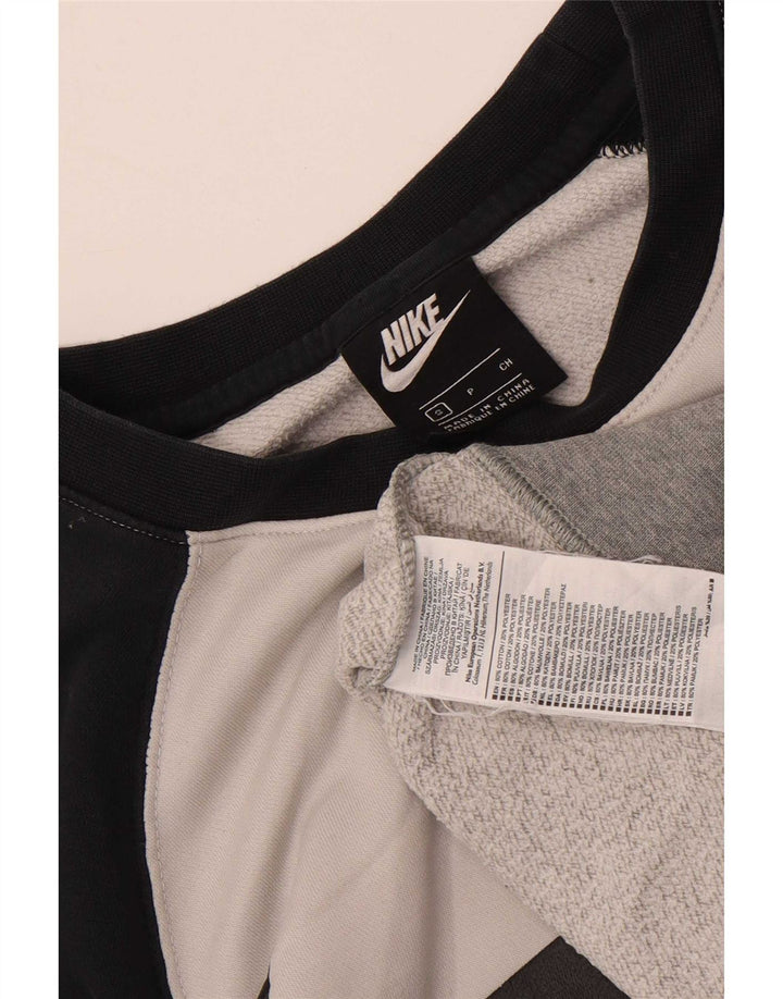 Moletom gráfico masculino Nike Jumper pequeno cinza colorblock algodão
