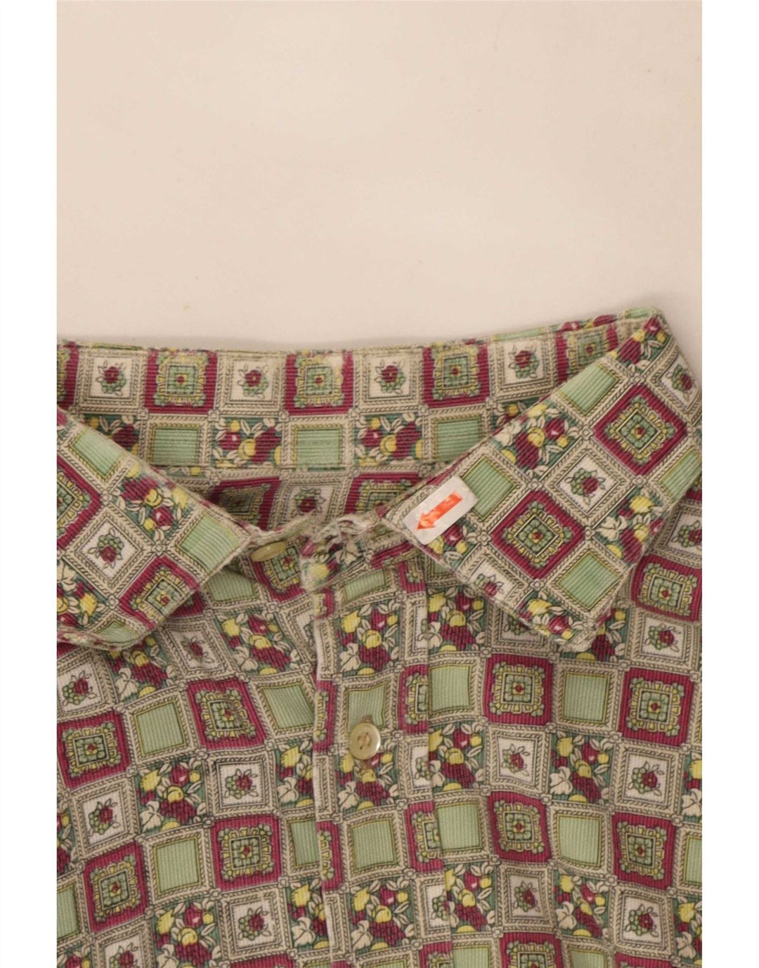Camisa masculina vintage tamanho 43 grande geométrica multicolorida