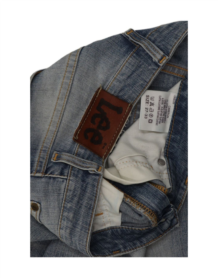 LEE Feminino Cameron Straight Jeans W27 L33 Azul Algodão