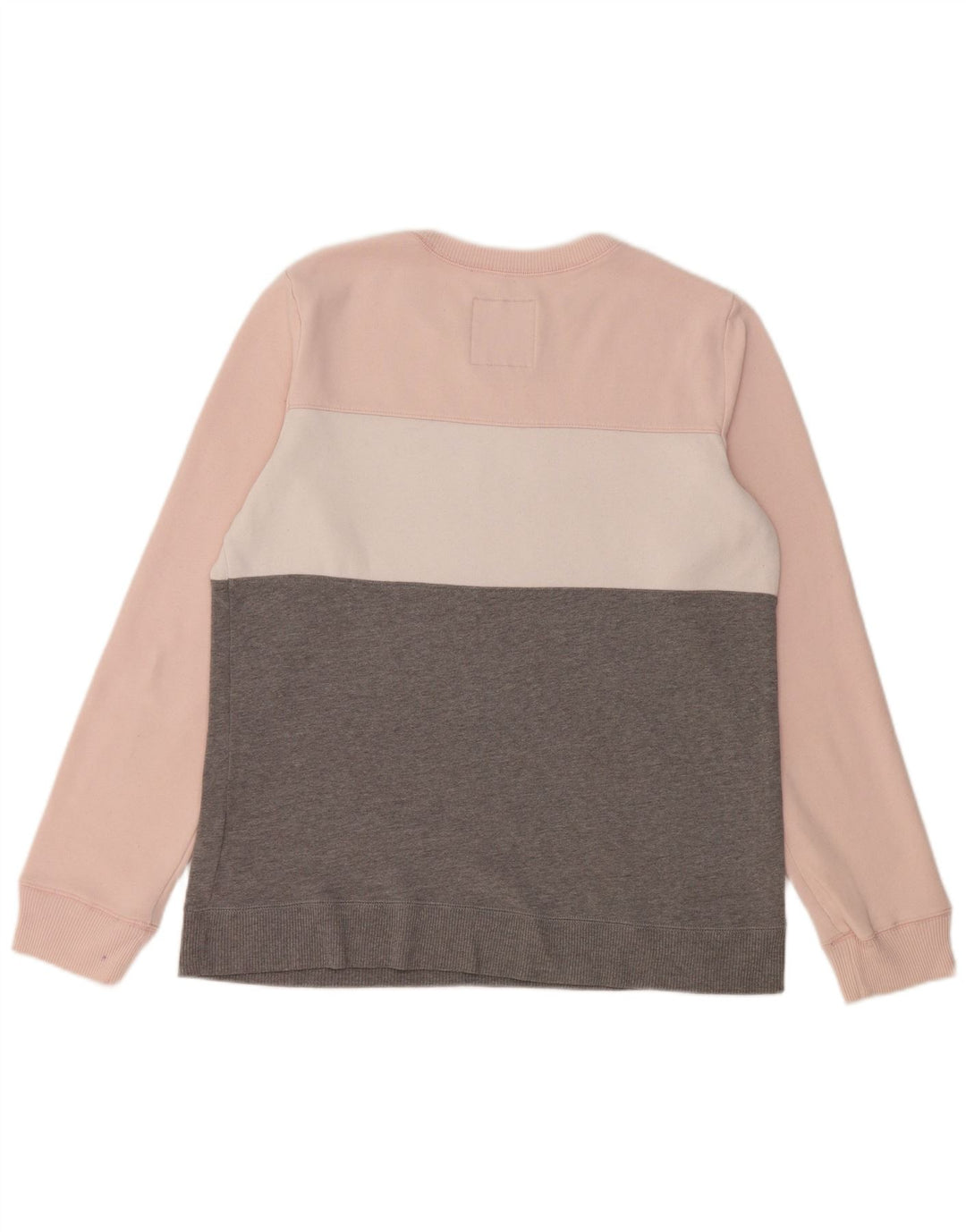 Suéter gráfico feminino HOLLISTER Reino Unido 16 bloco colorido cinza grande