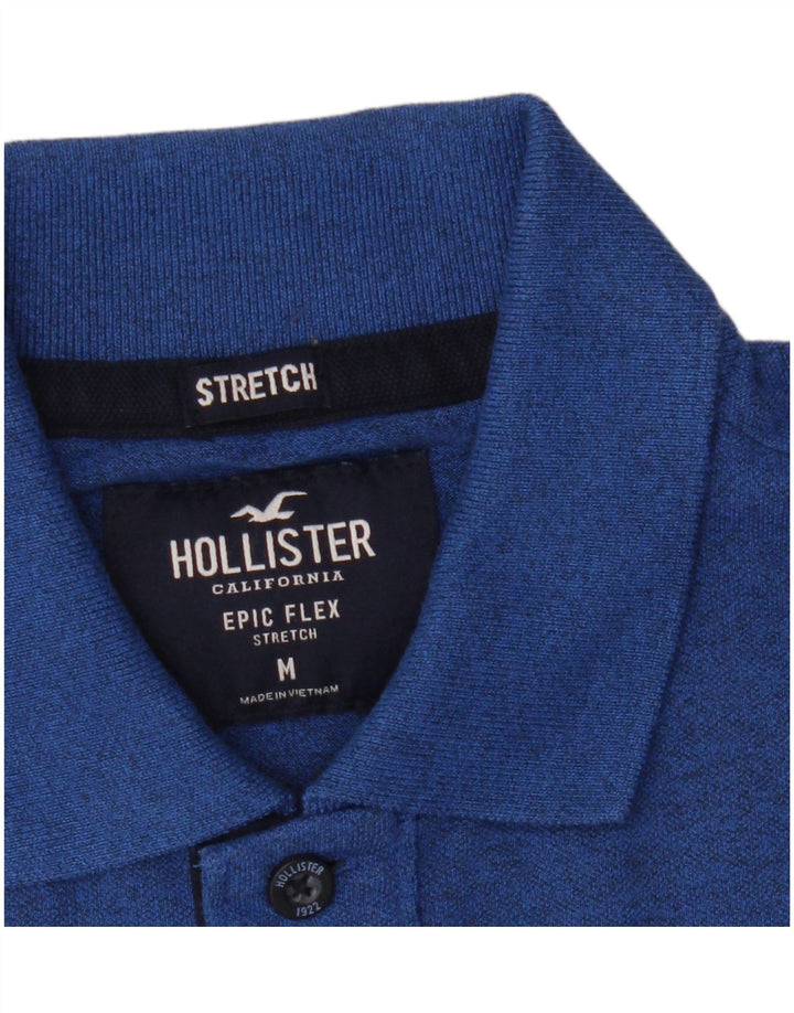 Camisa polo masculina Hollister Stretch azul médio