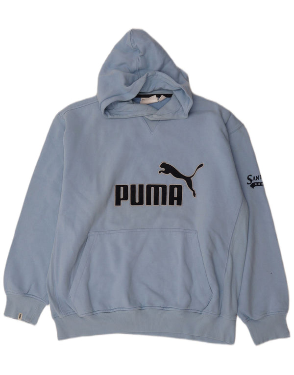 Puma masculino gráfico moletom com capuz XL azul algodão