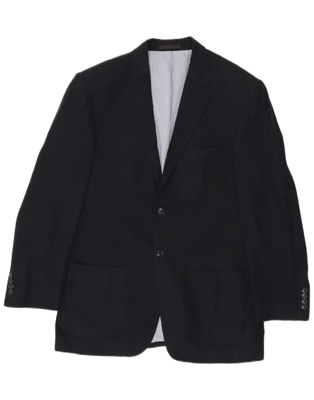 Jaqueta blazer masculina de 2 botões Marks & Spencer Reino Unido 38 linho azul marinho médio