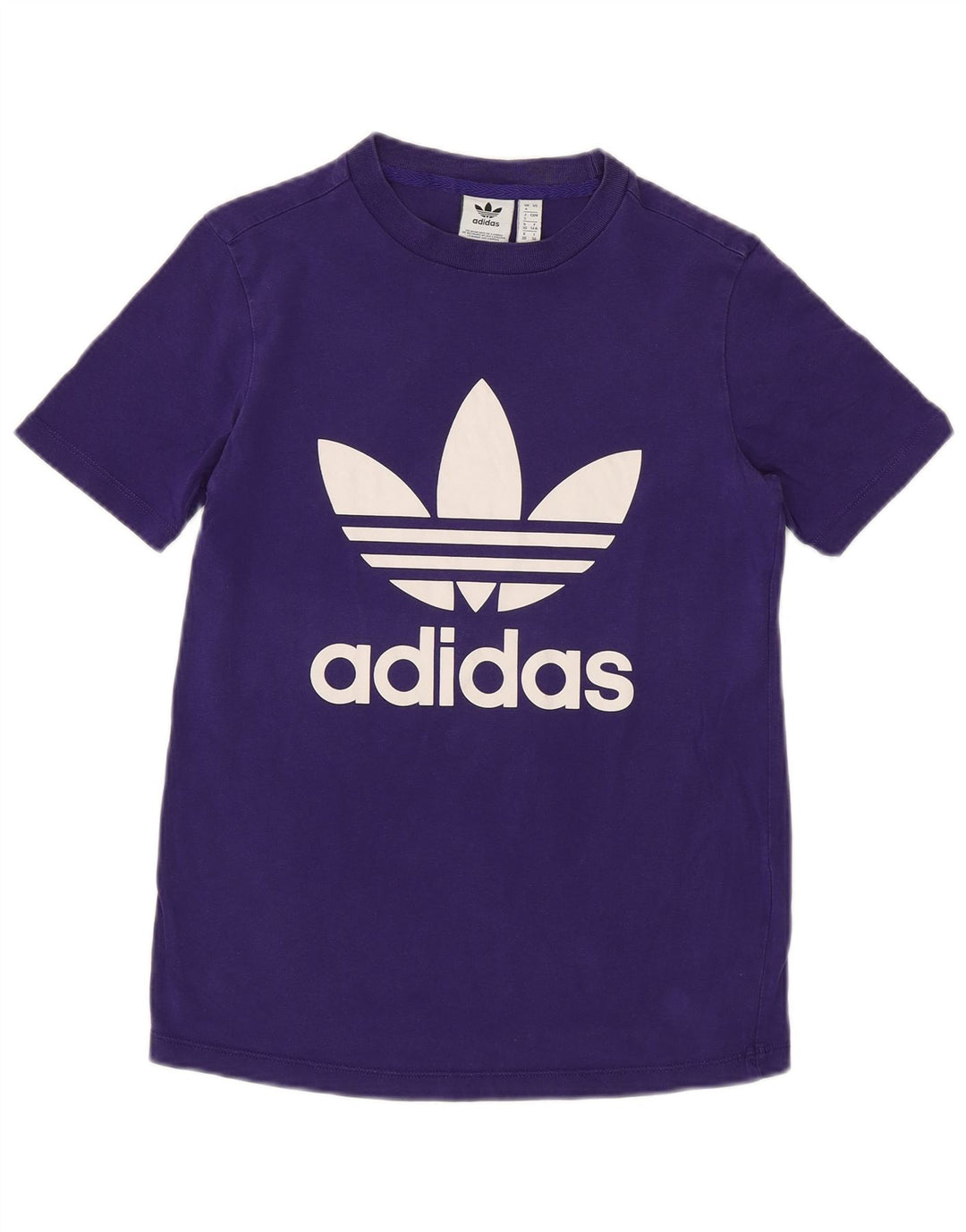 ADIDAS Womens Graphic T-Shirt Top UK 4 XS Roxo Algodão