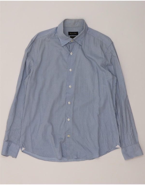 Camisa masculina Massimo Dutti tamanho 43 grande azul manchado