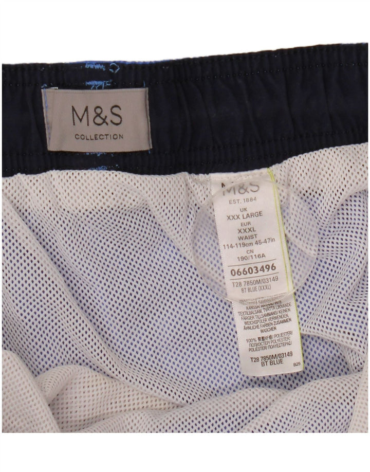 Shorts de natação masculino Marks & Spencer 3XL poliéster azul
