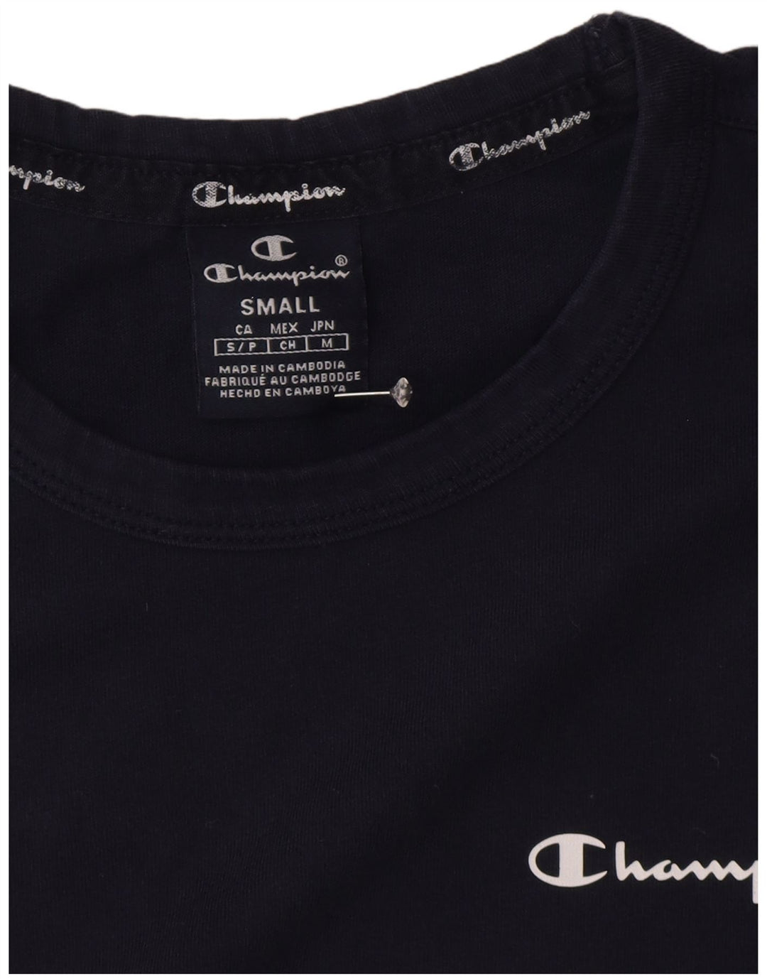 Camiseta masculina Champion pequena azul marinho