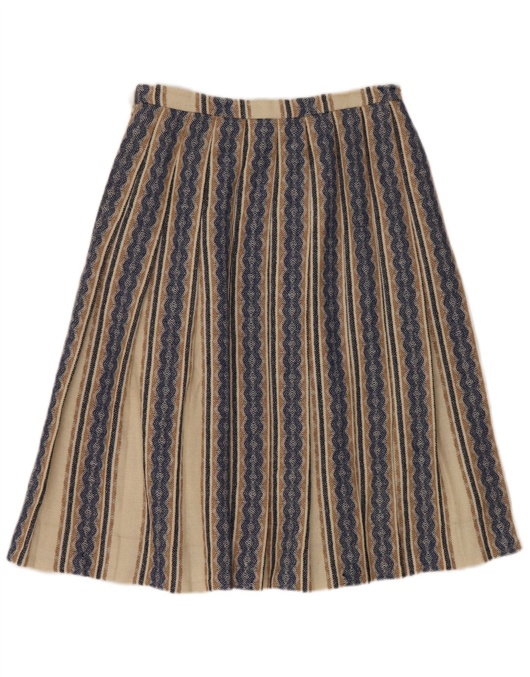 Saia feminina plissada Gor-Ray W26 rayon listrado azul pequeno