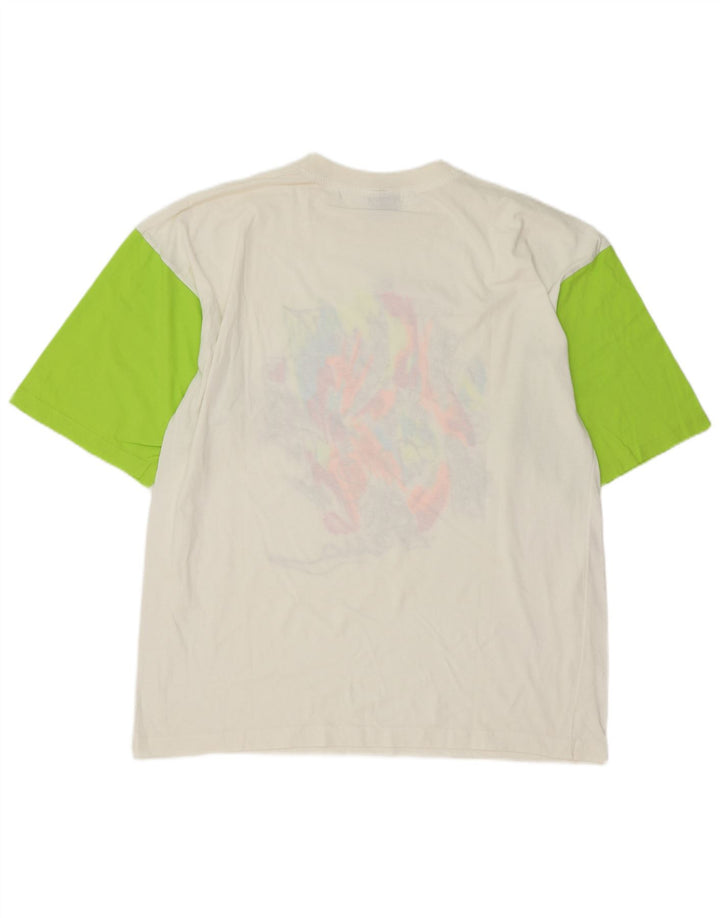 Arena Mens Graphic T-Shirt Top Grande Algodão Branco