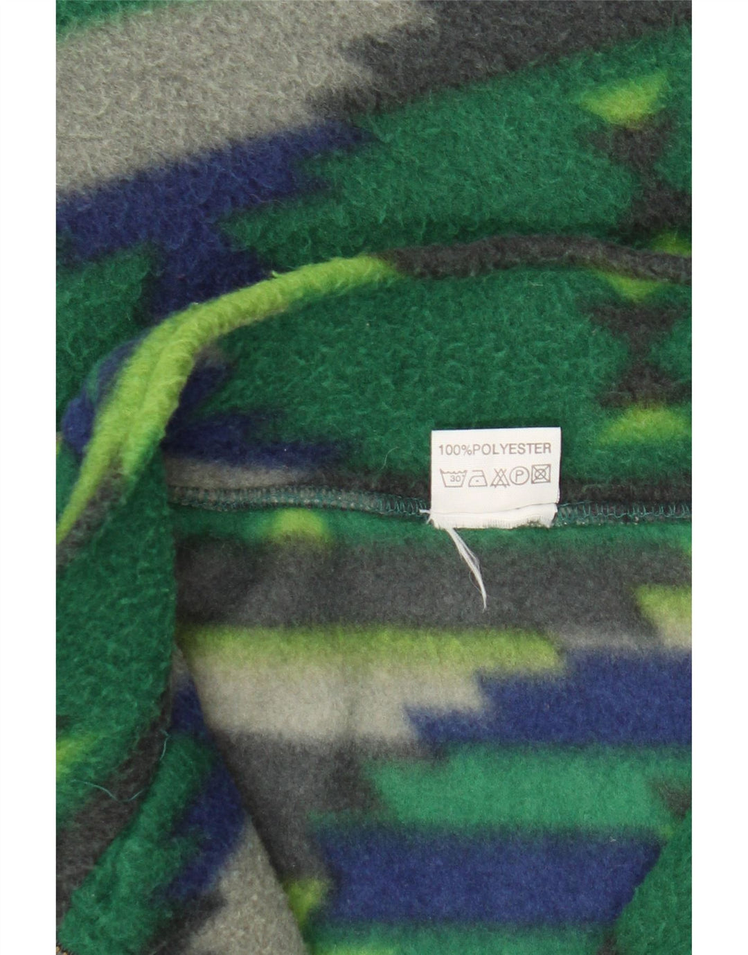 Jumper de lã com pescoço e zíper masculino vintage grande poliéster geométrico verde