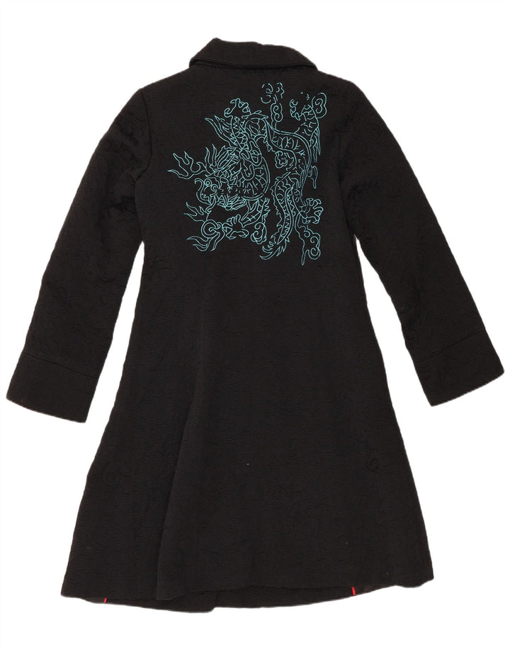 Sobretudo feminino Desigual EU 40 médio algodão geométrico preto