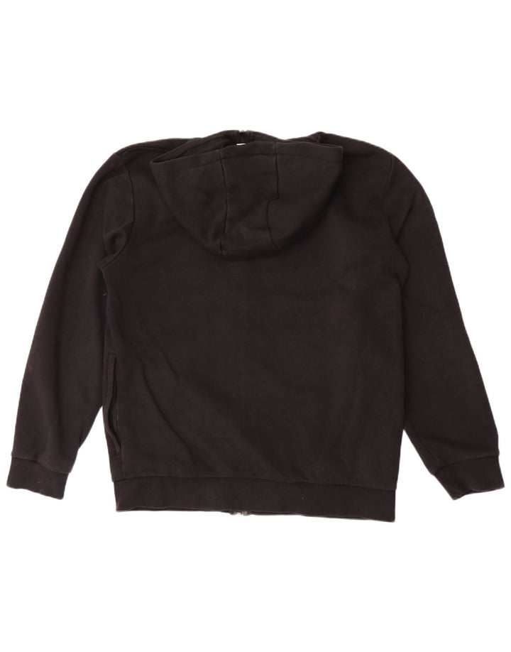 Adidas masculino zip moletom com capuz médio algodão preto