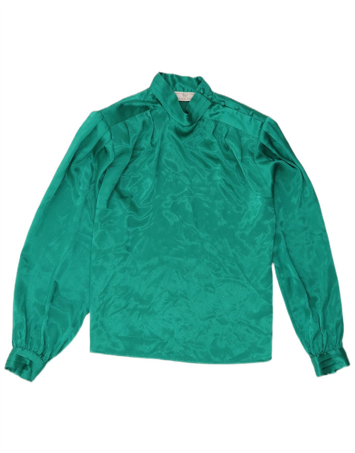 Blusa feminina de manga comprida Chelsea US 6 poliéster verde médio