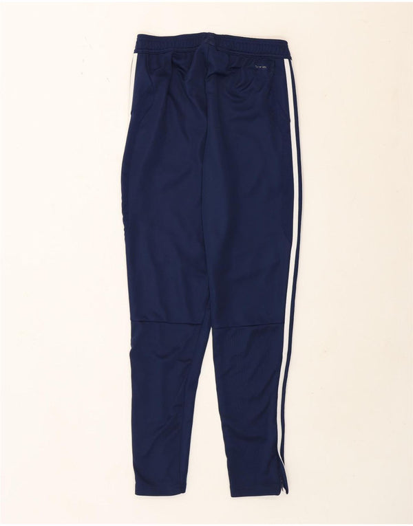 Calça de treino masculina Adidas pequena azul marinho poliéster esportiva