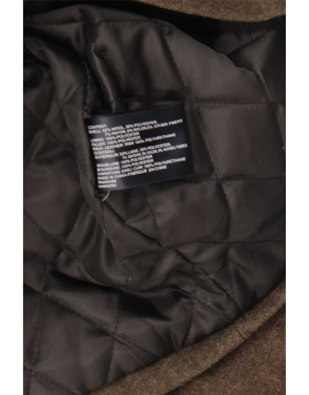 Casaco masculino com capuz Nautica UK 38 lã marrom médio
