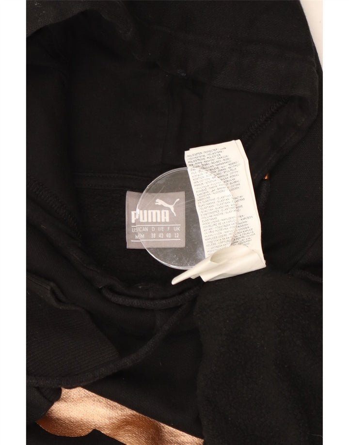 Suéter PUMA feminino oversized com capuz e corte gráfico Reino Unido 12 médio preto