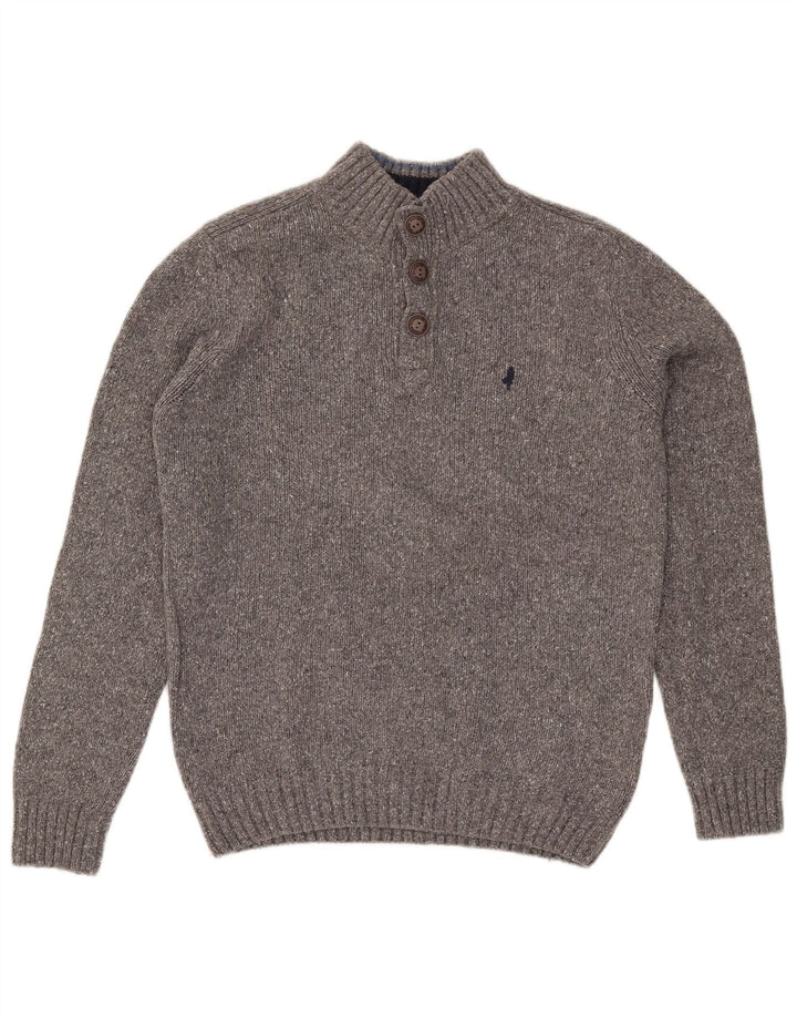 Suéter masculino Marlboro Classics com gola redonda e lã cinza grande