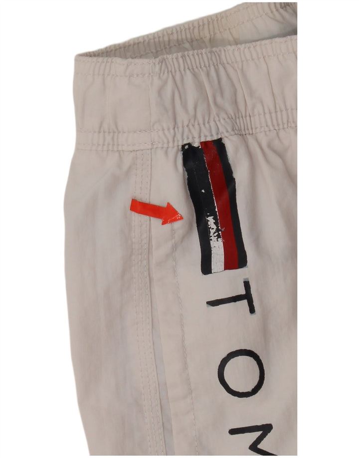 Shorts de natação feminino Tommy Hilfiger gráfico UK 12 médio branco