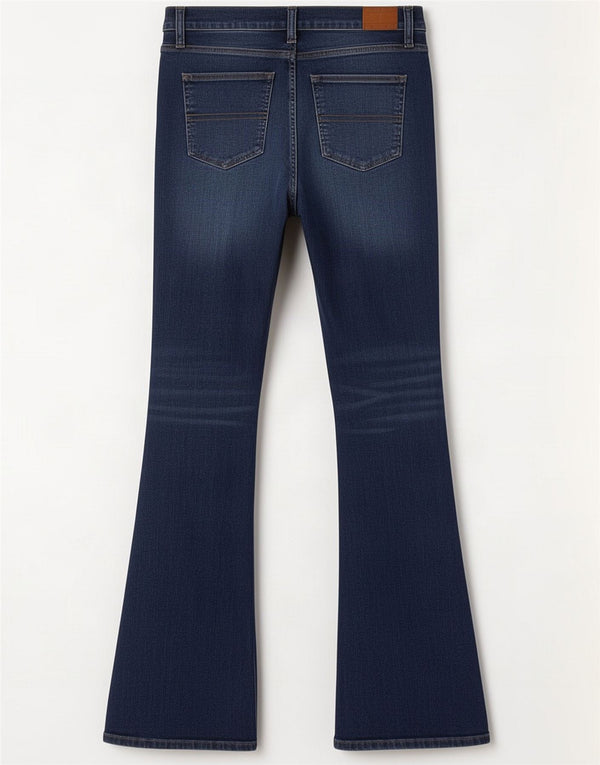 Tommy Hilfiger Womens Sylvia High Rise Flared Jeans W28 L30 Azul Algodão