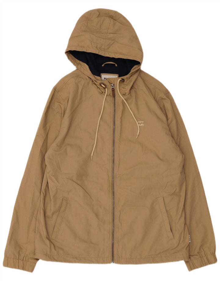Jaqueta bomber masculina Billabong com capuz Reino Unido 40 poliéster bege grande