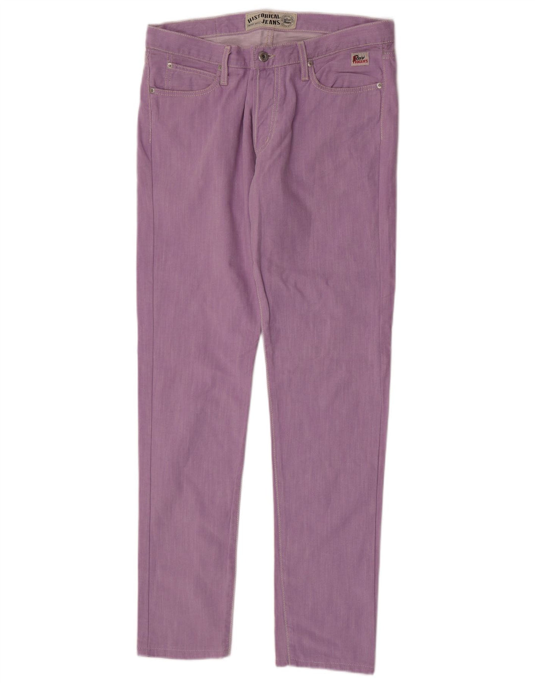 Roy Rogers Calça jeans feminina slim W33 L32 algodão roxo
