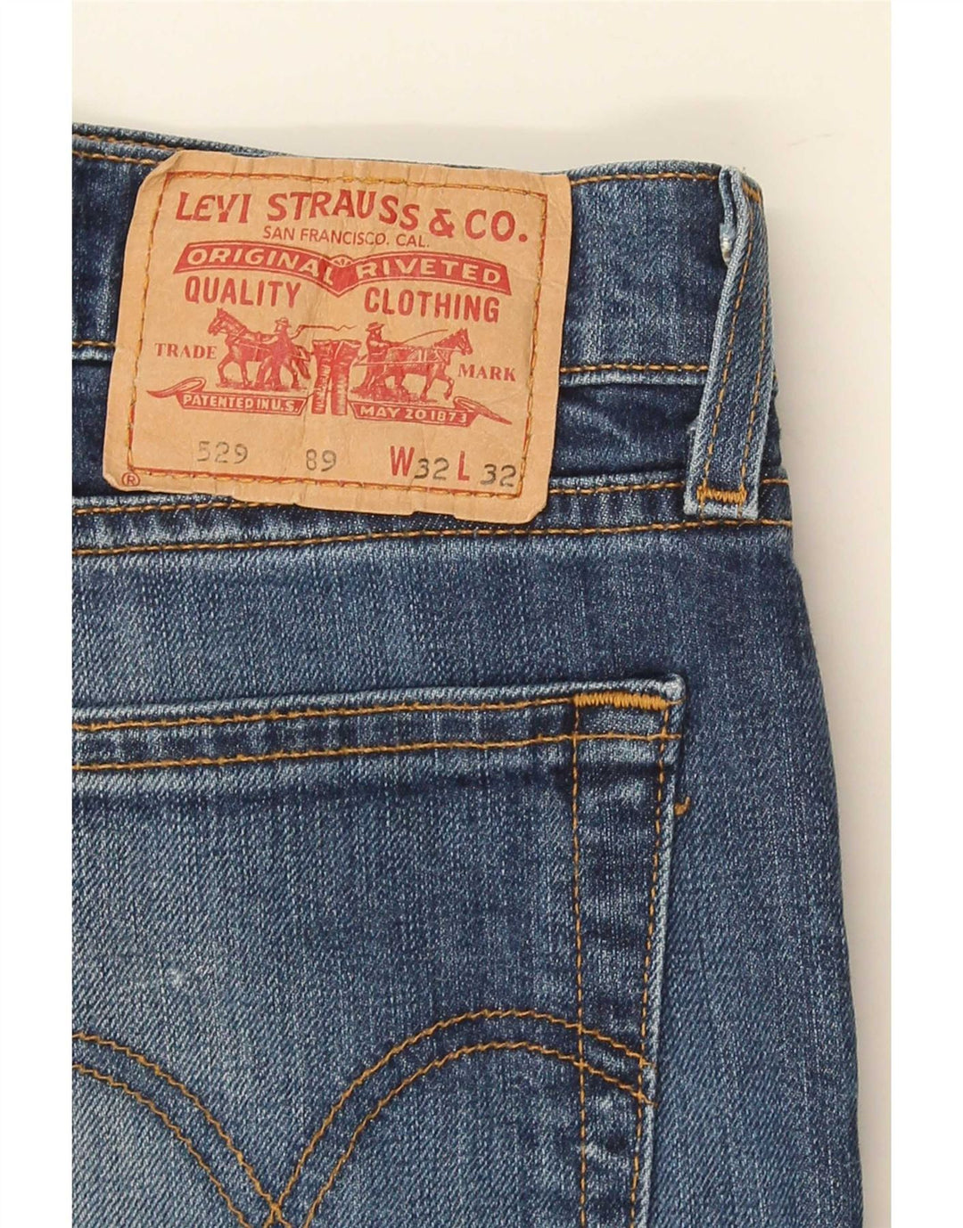 Calça jeans masculina Levi's 529 Curvy Bootcut W32 L32 azul algodão