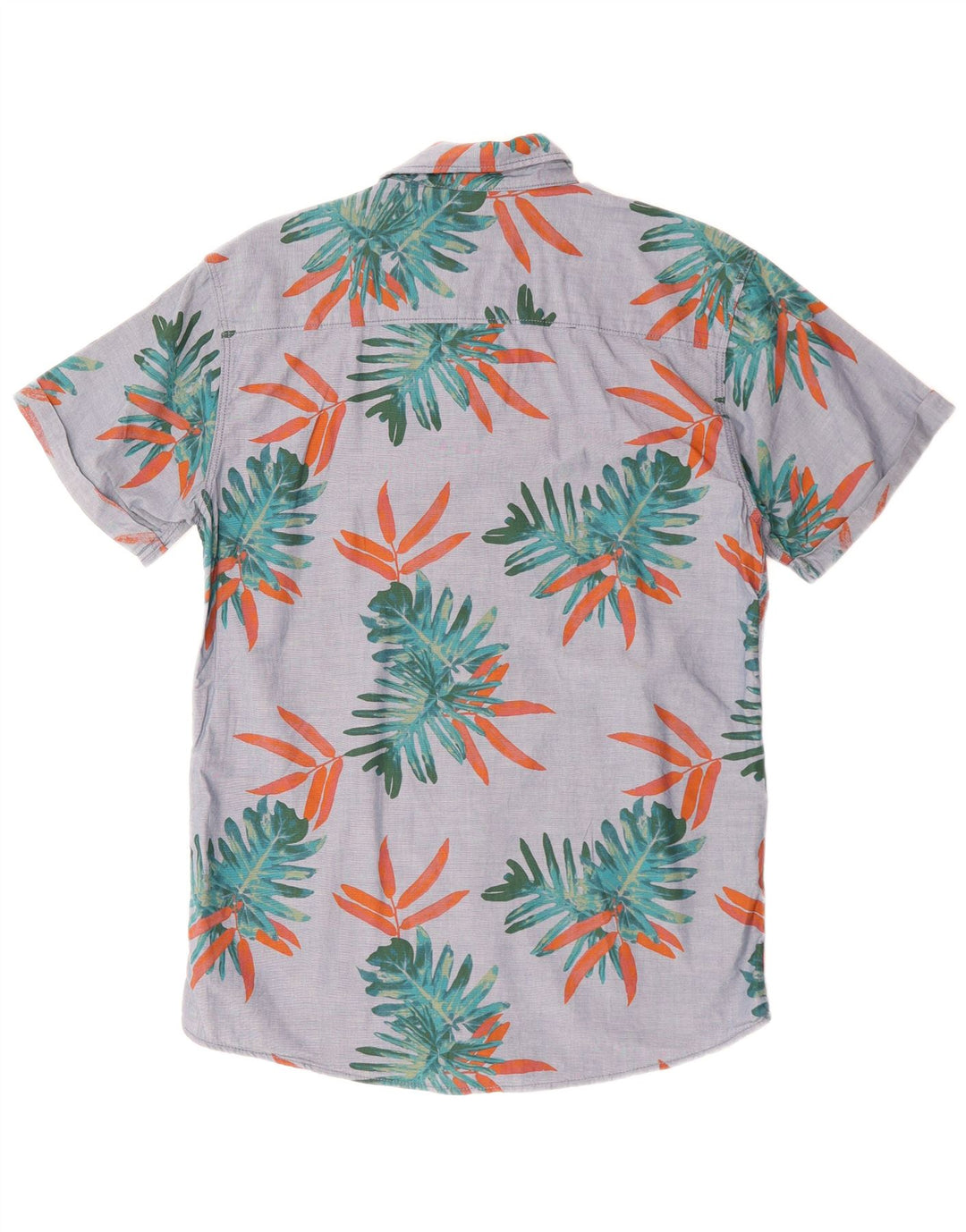 Camisa masculina de manga curta JACK & JONES algodão floral cinza médio