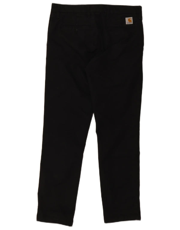 Carhartt Mens Sid Straight Chino Calças W32 L30 Algodão Preto