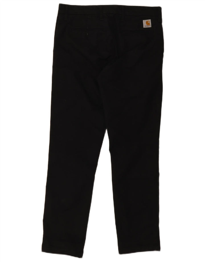 Carhartt Mens Sid Straight Chino Calças W32 L30 Algodão Preto