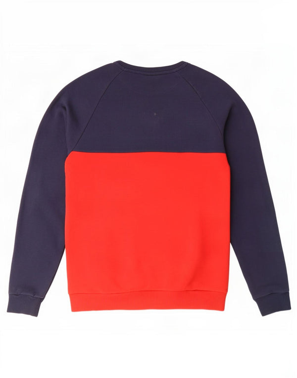 Fila moletom masculino jumper médio azul marinho algodão colorblock