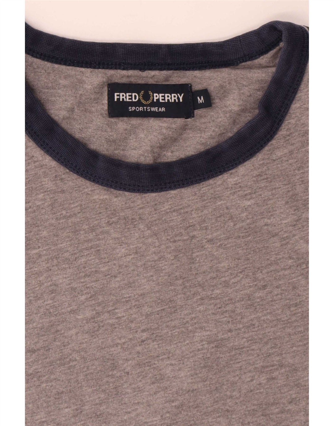 Camiseta masculina gráfica Fred Perry algodão manchado cinza médio