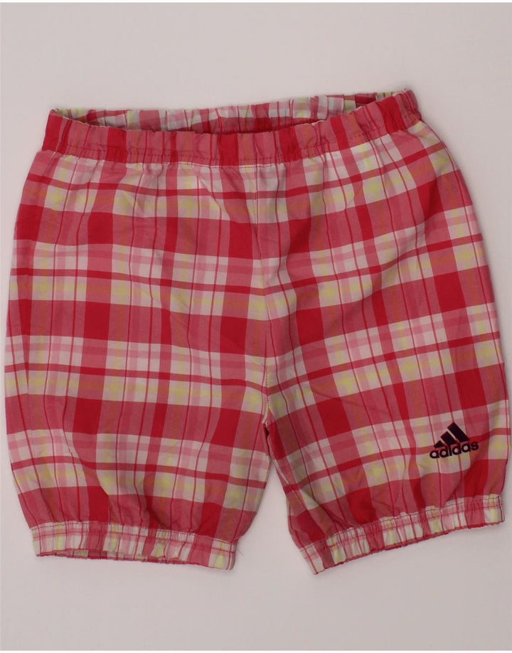 Shorts casuais femininos ADIDAS 3-4 anos W20 rosa xadrez poliéster
