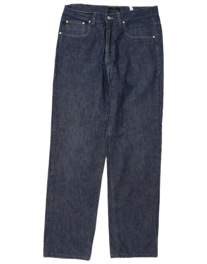 Jeans retos masculinos TRUSSARDI W32 L32 algodão azul