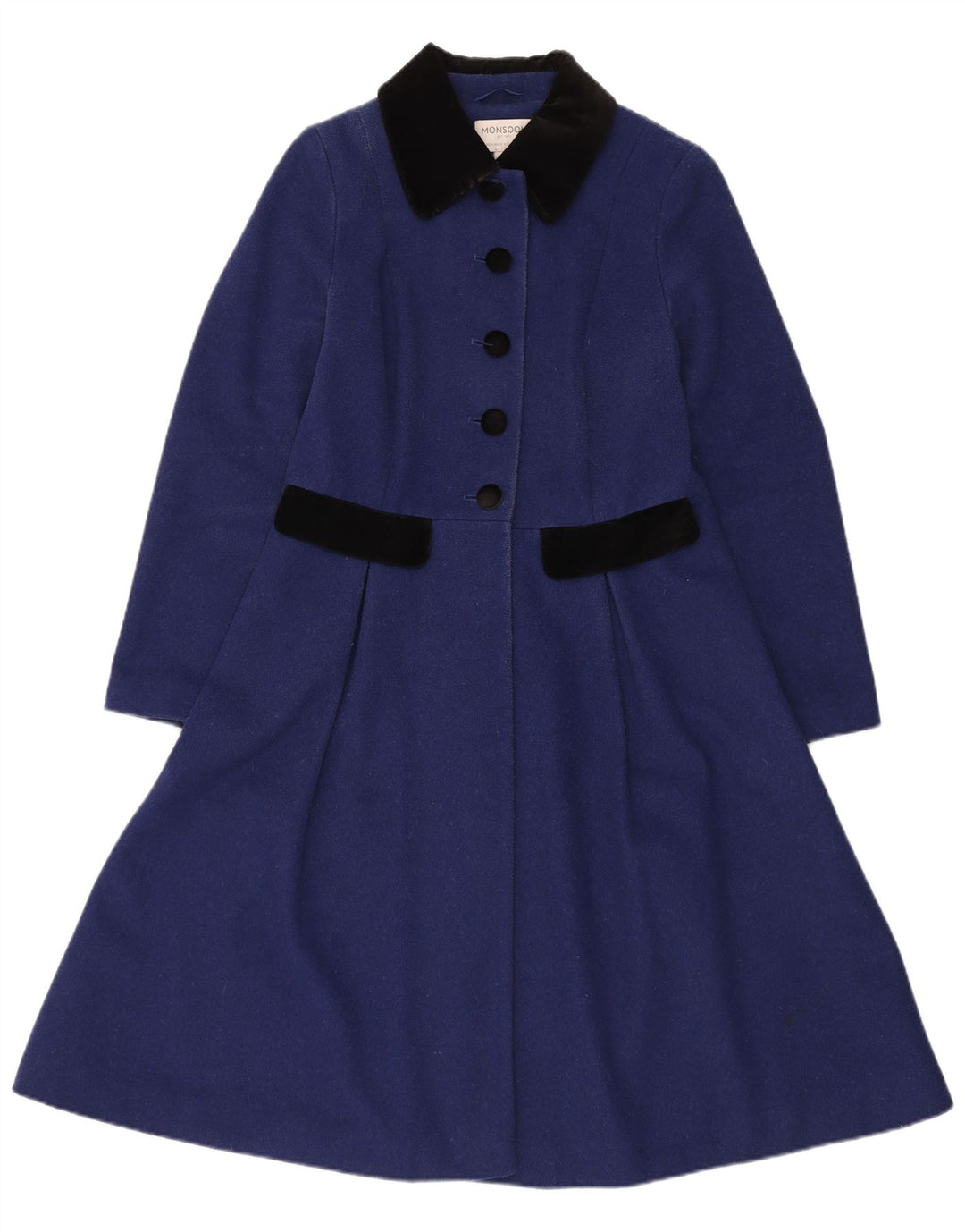 Sobretudo feminino Monsoon UK 10 pequeno bloco colorido azul