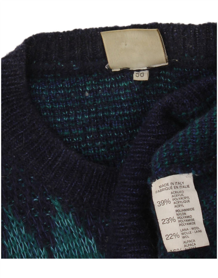 4 Suéter masculino CASTELLA com gola canoa IT 56 XL azul marinho geométrico