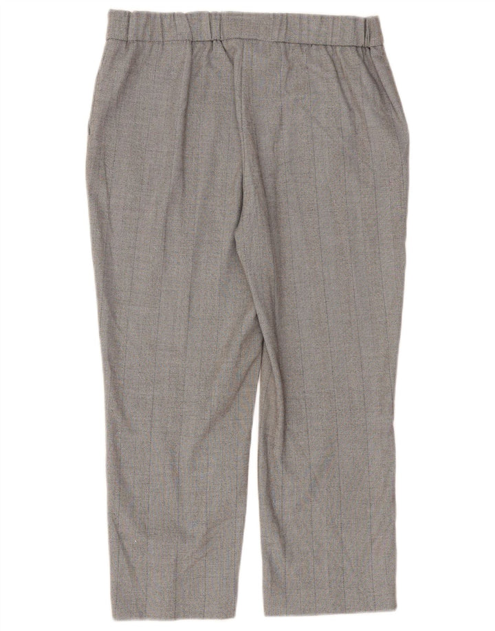 Calça capri feminina Marks & Spencer reta Reino Unido 12 médio W30 L23 cinza