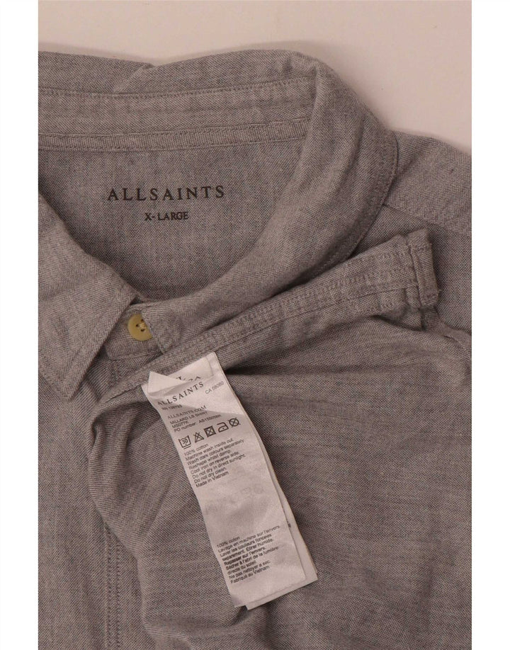 Camisa masculina All Saints XL algodão cinza