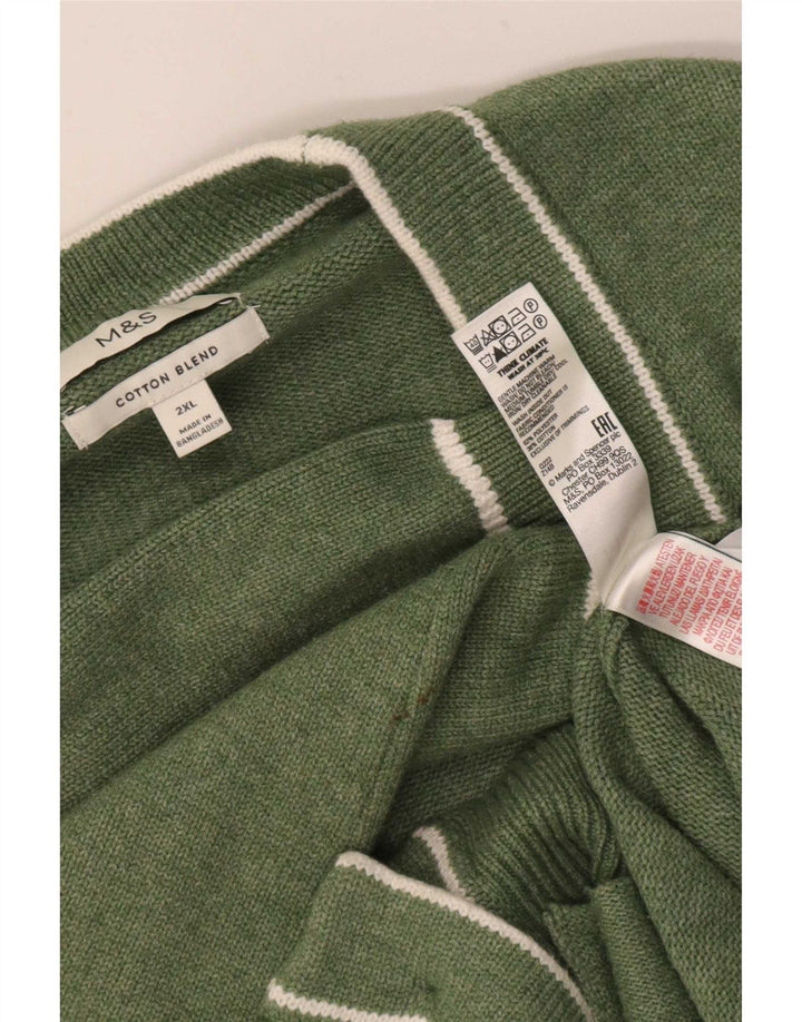 Suéter cardigã masculino Marks & Spencer 2XL poliéster verde