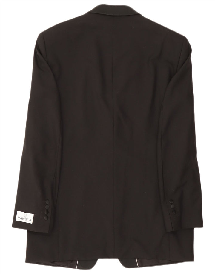 Jaqueta blazer masculina Wilvorst com 1 botão EU 50 grande lã preta