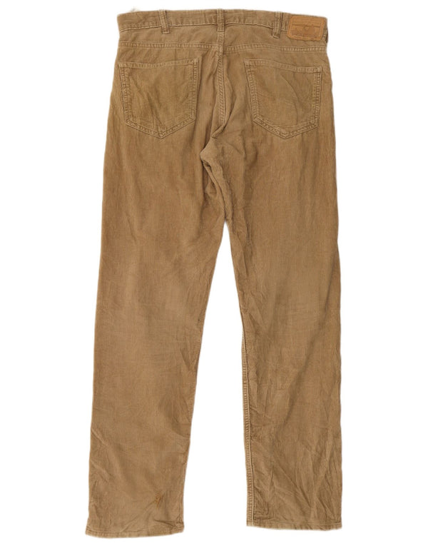 Calça masculina Patagonia reta de veludo cotelê W32 L32 algodão bege