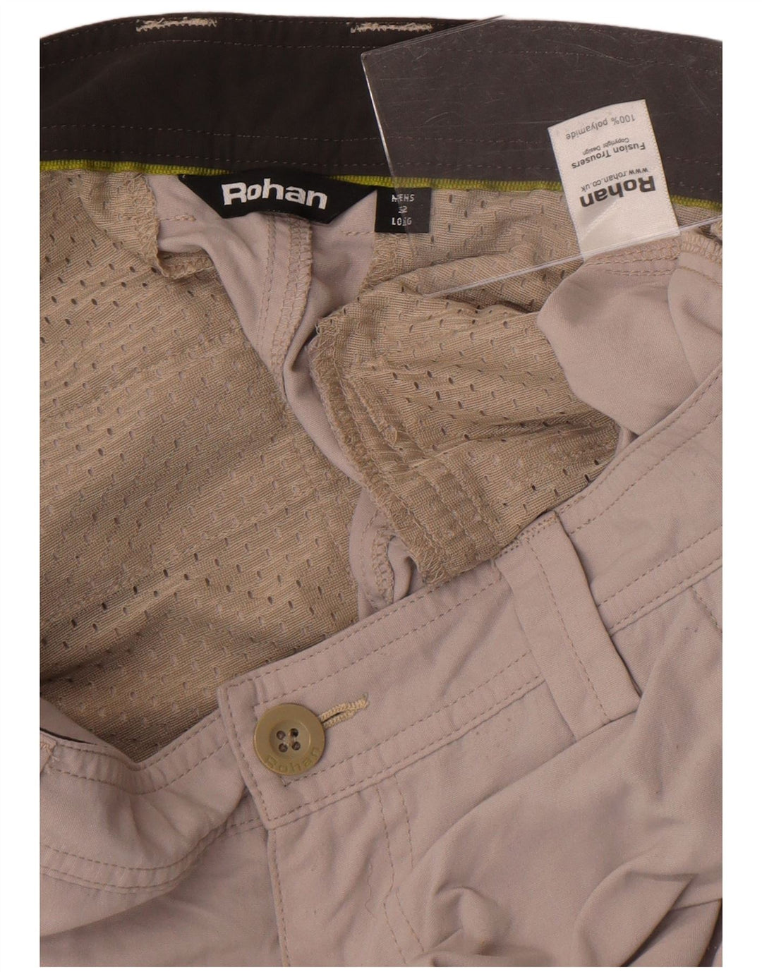Calça chino reta masculina Rohan W32 L34 cinza poliamida